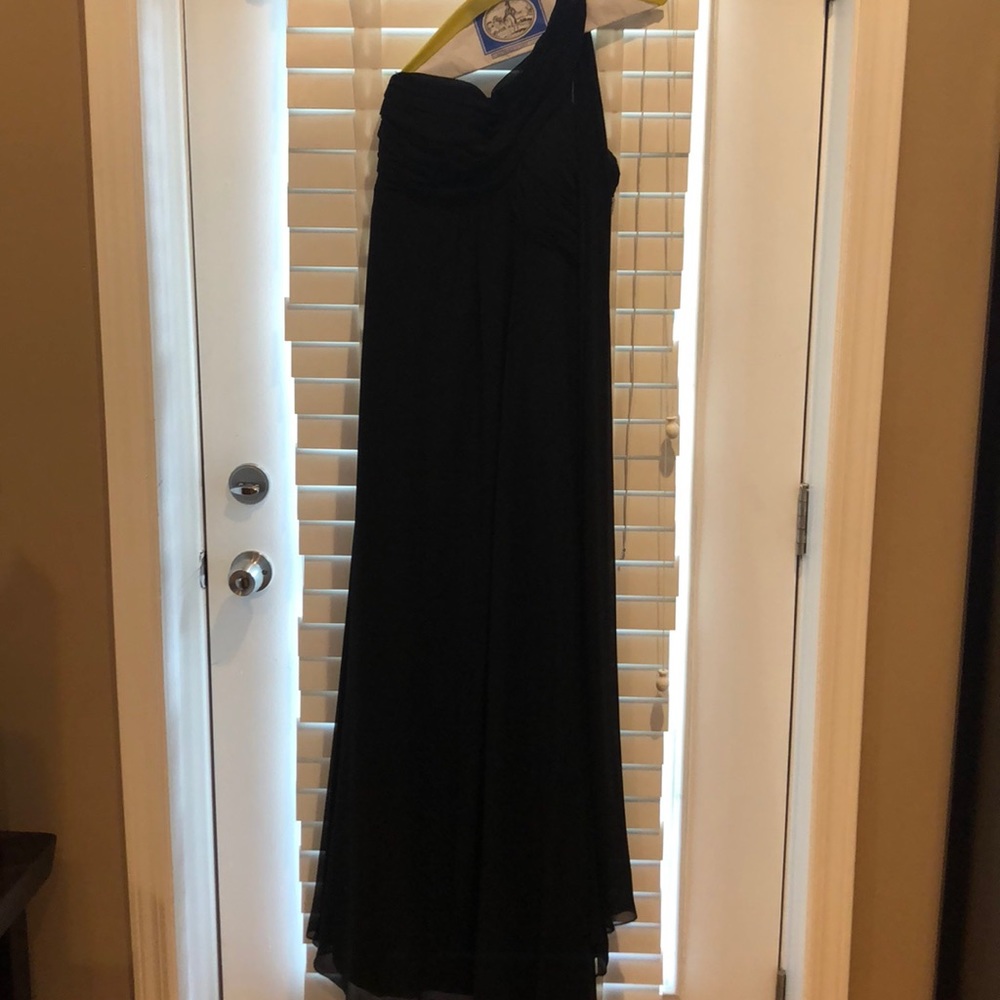 Black chiffon bridesmaid dress